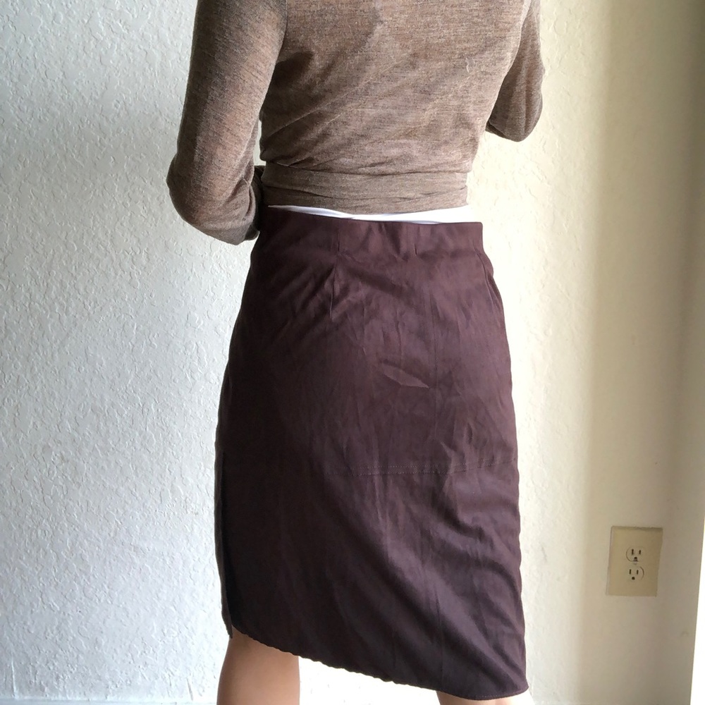 Max Studio Basic Brown Midi Skirt Polyester - image 3